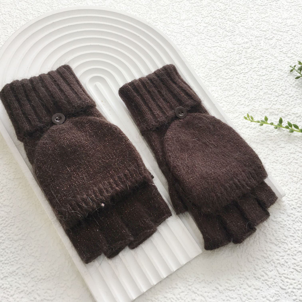 Fingerless Gloves Chocolate Brown