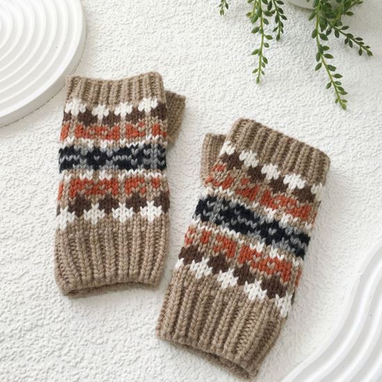 Knitted Mittens Taupe