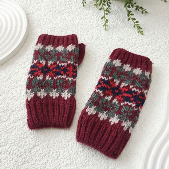 Knitted Mittens Burgandy