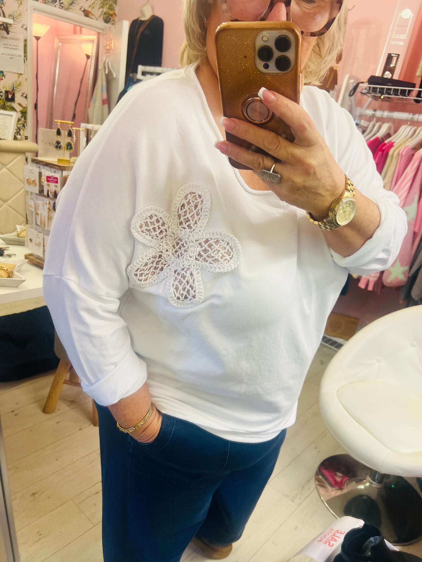 Daisy Top White