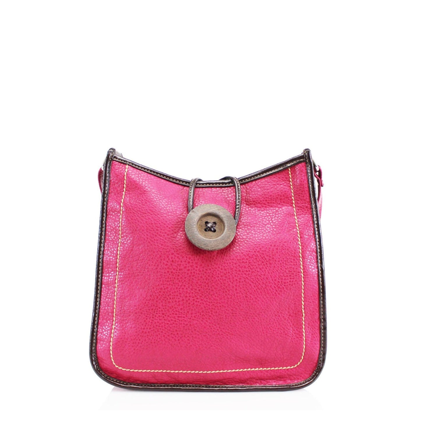 Button Cross body Bag Fushia