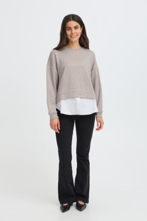 Fransa Jalani Fooler Sweater Driftwood