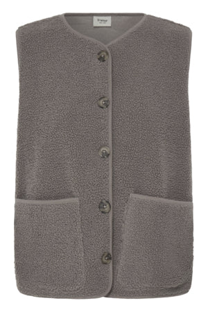 Fransa Tenya Fleece Waistcoat Driftwood