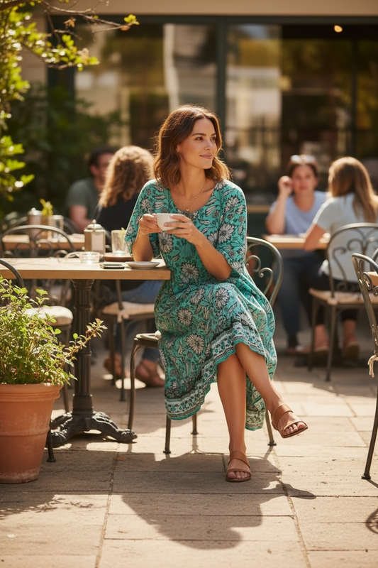 One Summer Flower Teal Dress