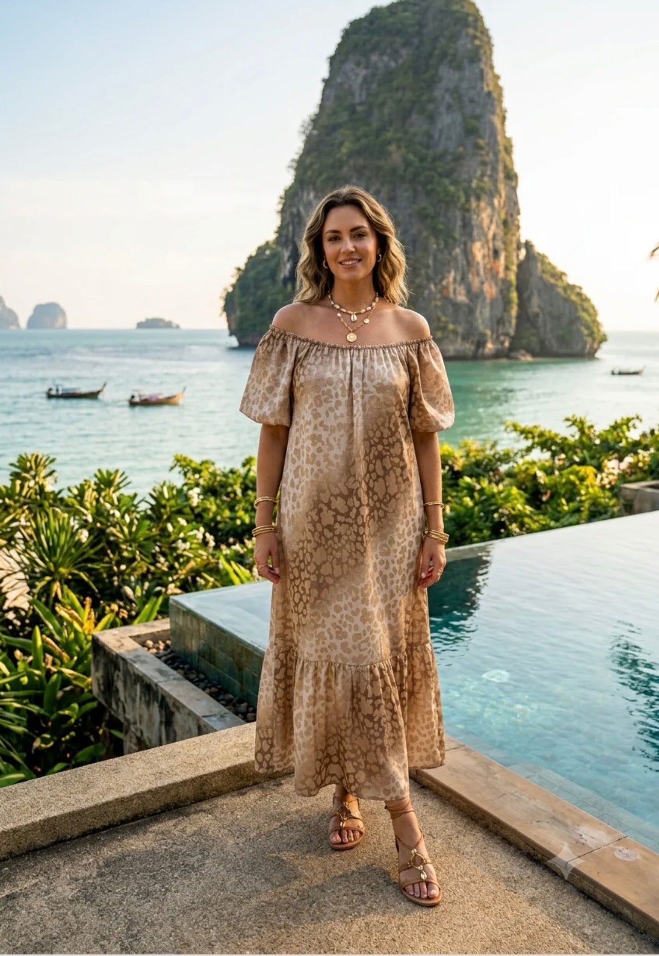 Puff sleeve Leopard Print dress