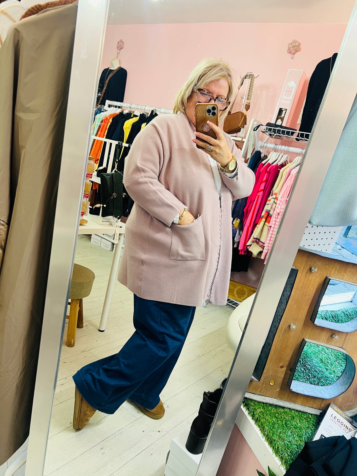 Dakota Two Pocket Cardigan Blush Pink