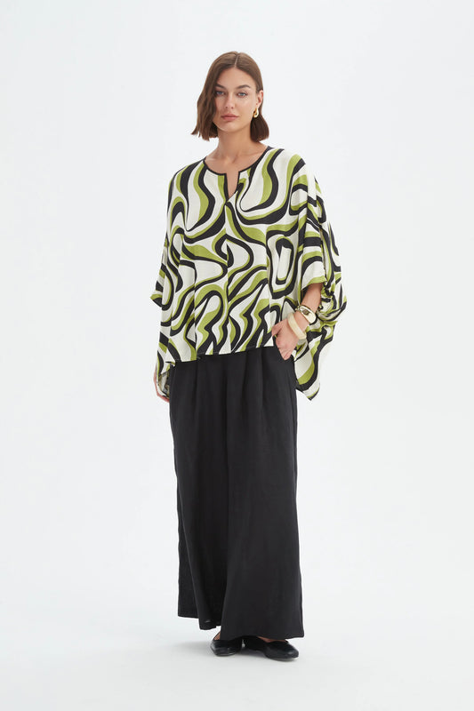 Tirelli Notch Neck Print Top