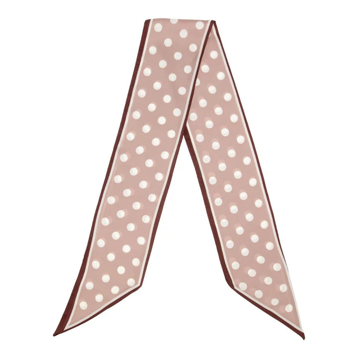 Eli Beaumont Boxed Vegan Silk Foulard Cappuccino and Polka Dot