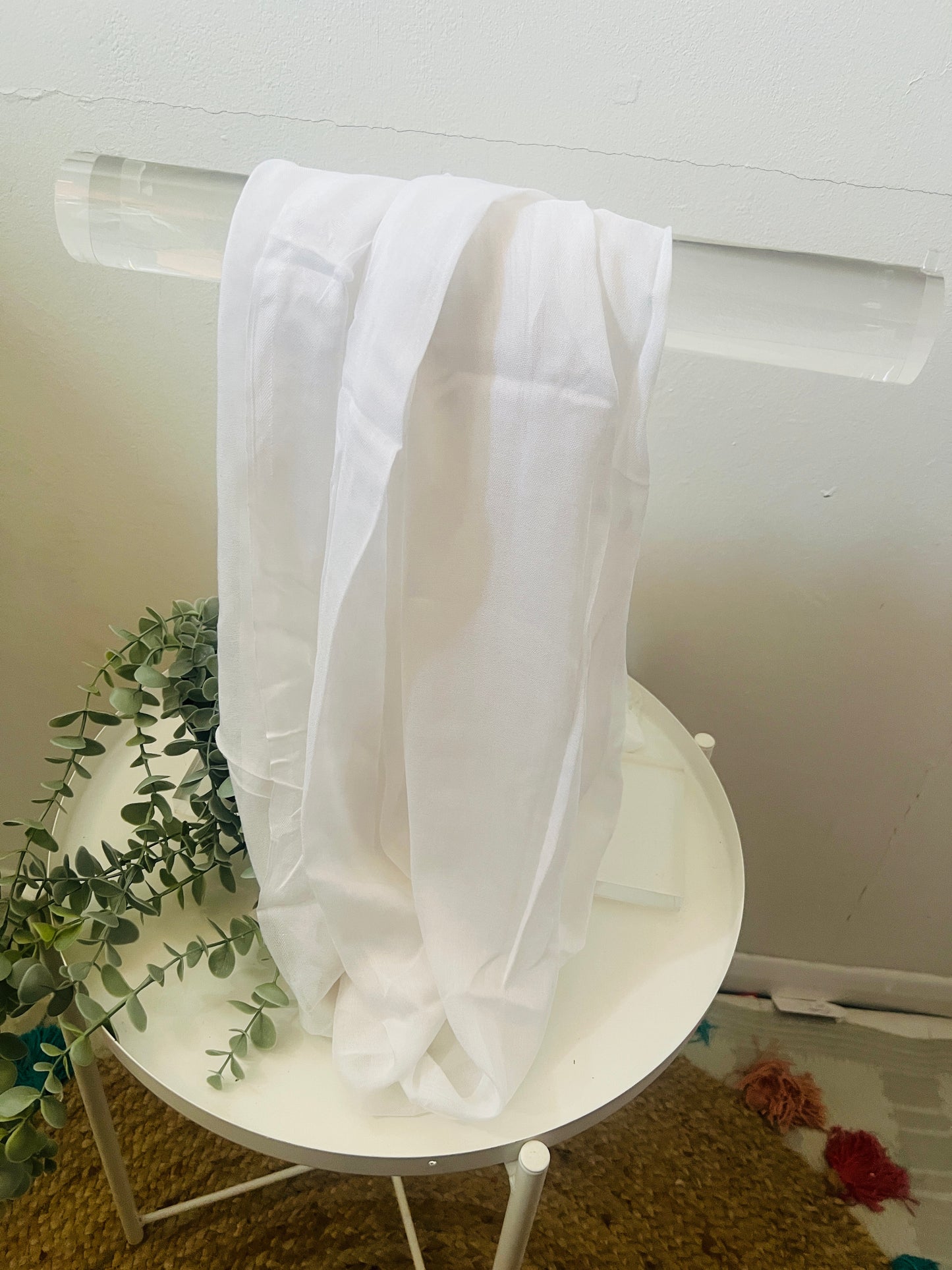 Plain White Scarf
