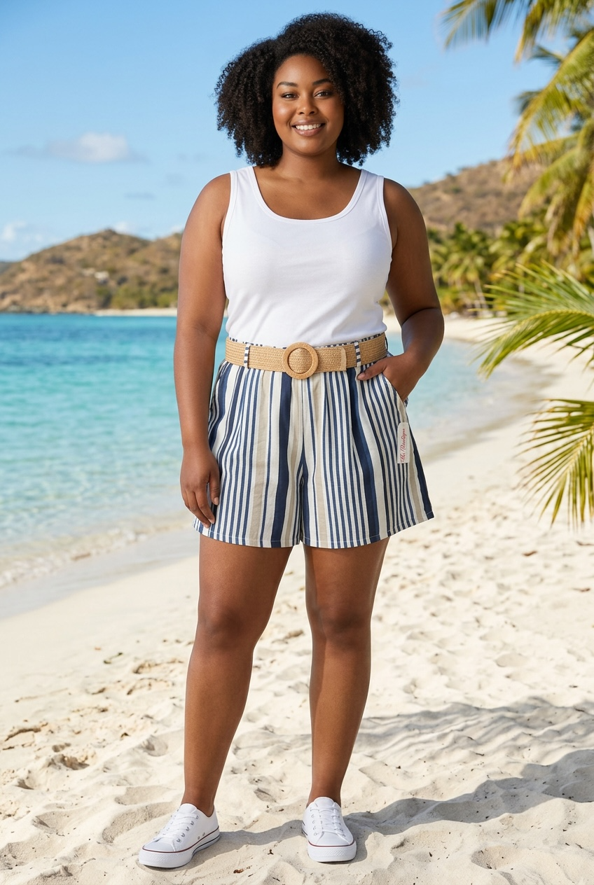 Stripe Shorts Navy