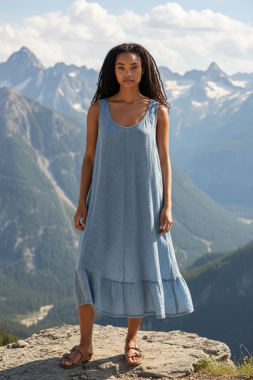 Nikita Dress Denim Blue