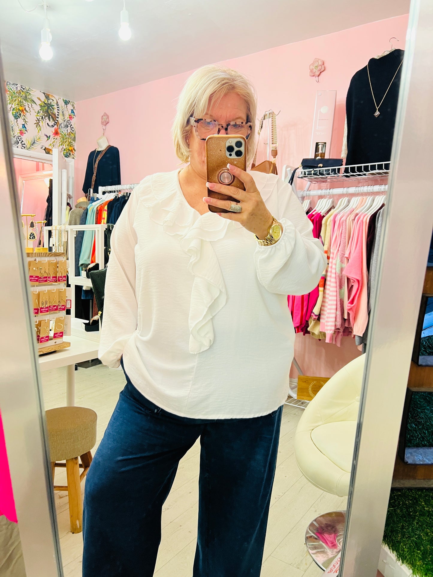 Denny Frill Blouse White