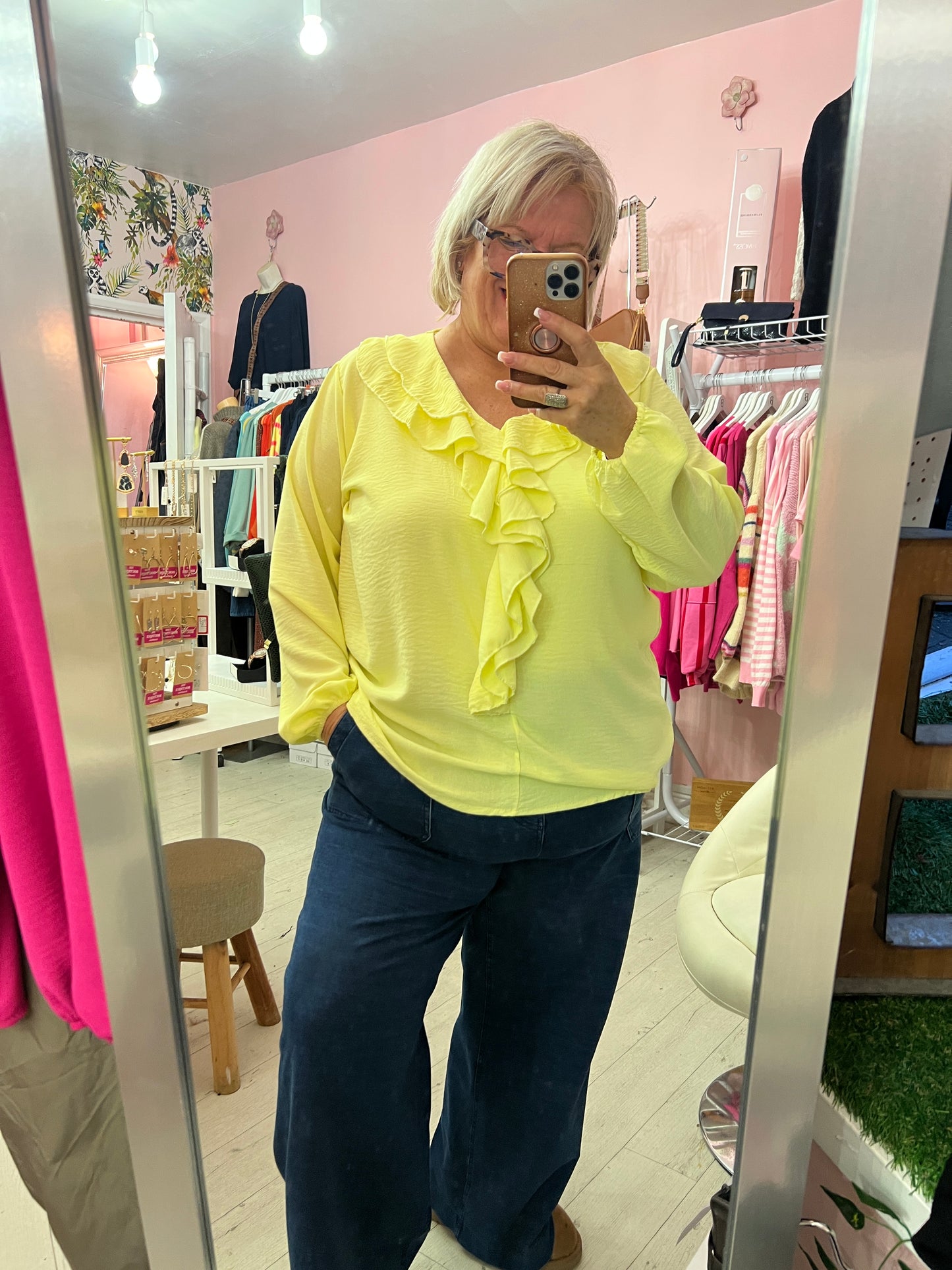 Denny Frill Blouse Lemon