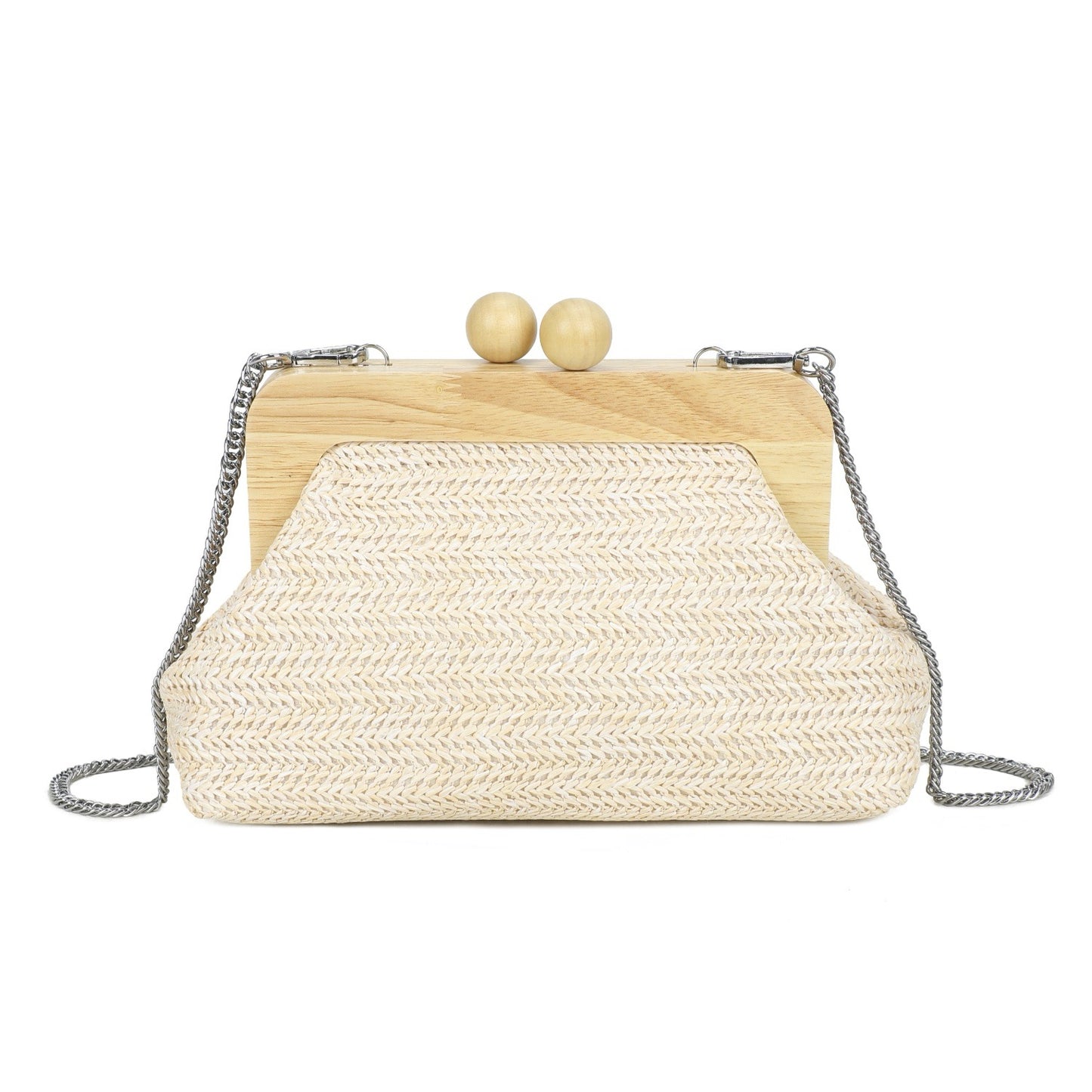 Boho Woven Clutch Bag Natural