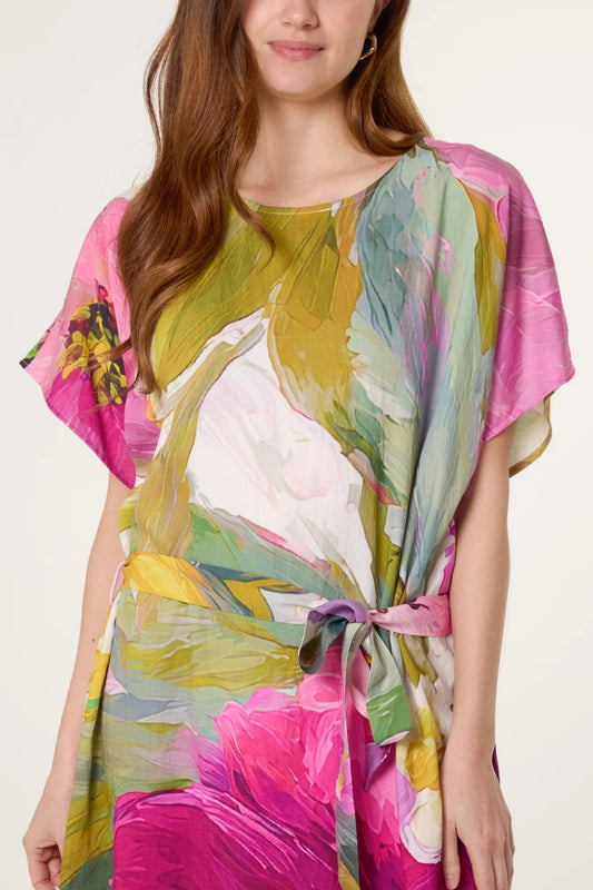 Painterly Tie waist Dress
