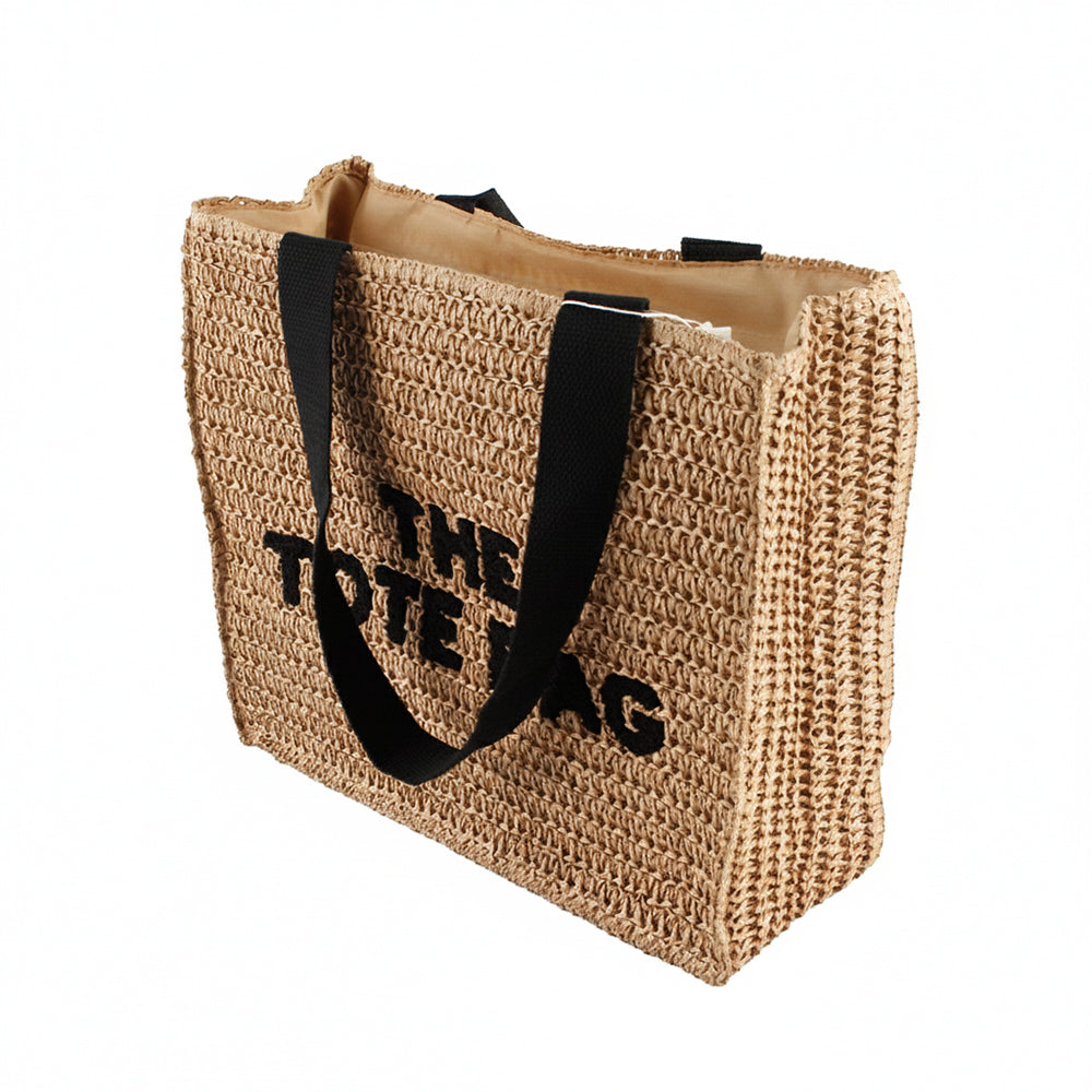 Straw Tote Bag Large Camel