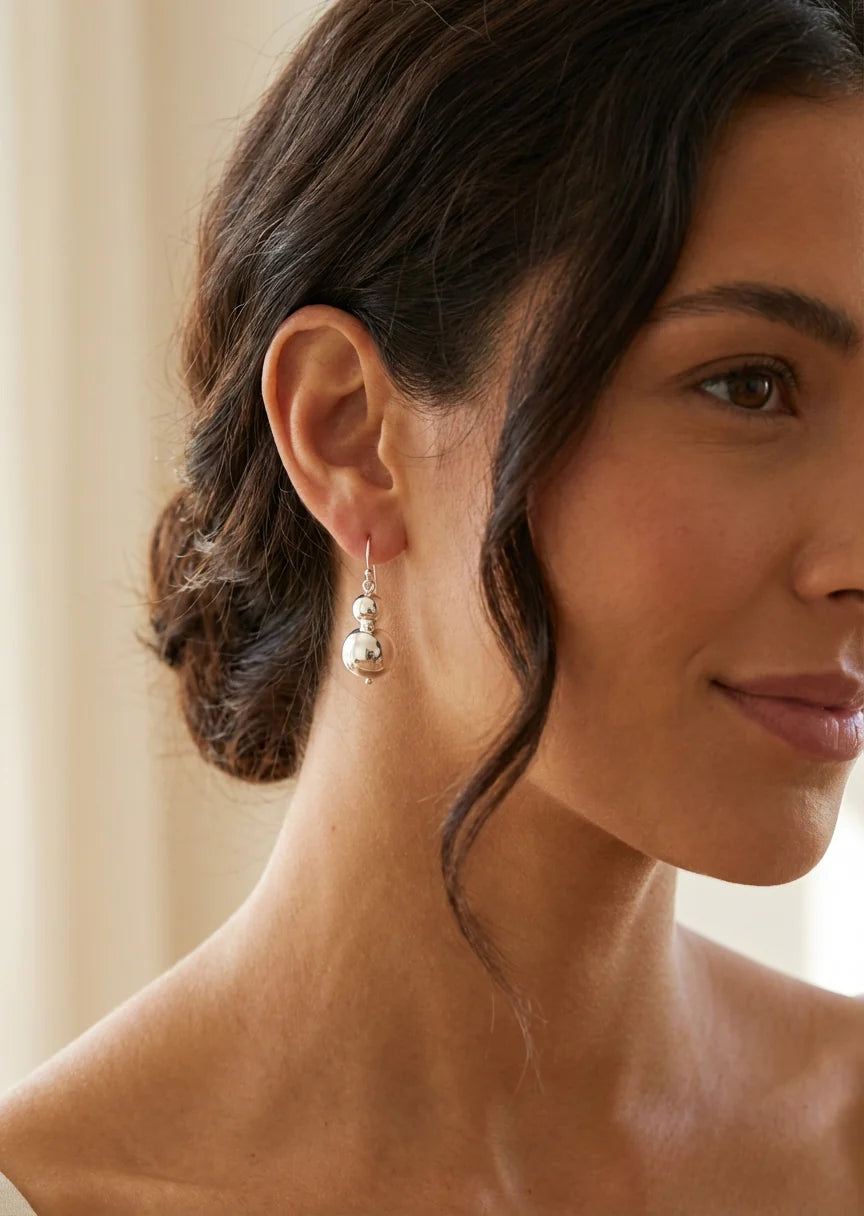 Envy Silver balls dropper earring