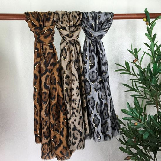 Leopard Print with gold Asstd Colours