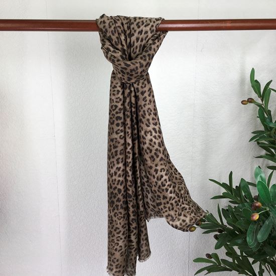 Leopard Print Scarf Asstd Colours