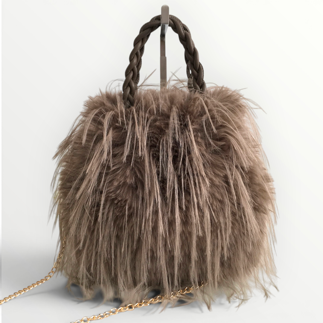 Faux fur Collection Bag Taupe