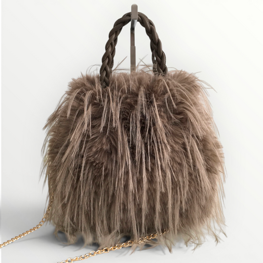Faux fur Collection Bag Taupe