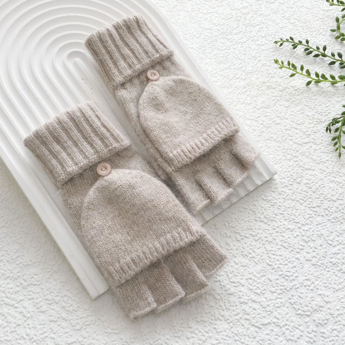Fingerless Gloves Taupe
