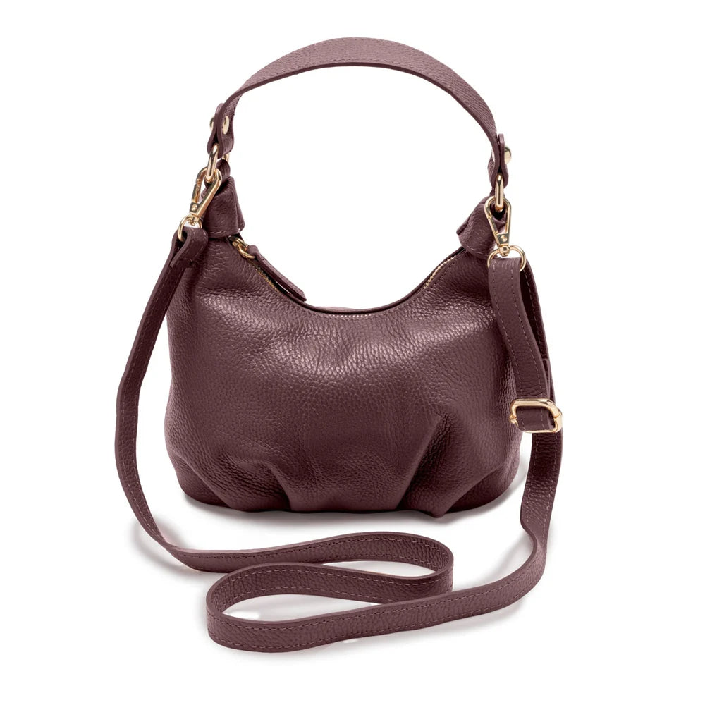 Eli Beaumont Italian Leather Dumpling Bag Burgandy