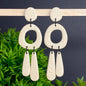 Kay Jay Clay Colour Block Organic Chandelier Earrings - Handmade: Sand