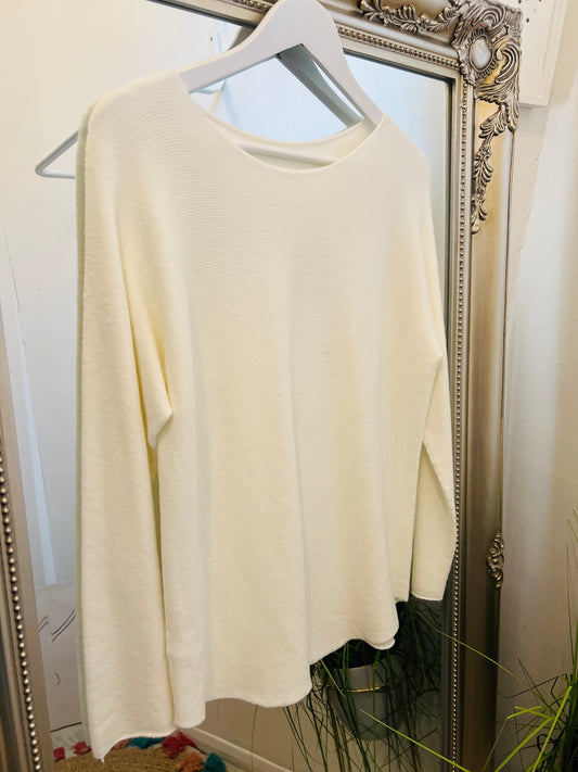 Celia Light knit Jumper White