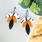 Kay Jay Clay Monochrome Sprinkles Petal Drop Hoop Polymer Clay Earrings: Orange