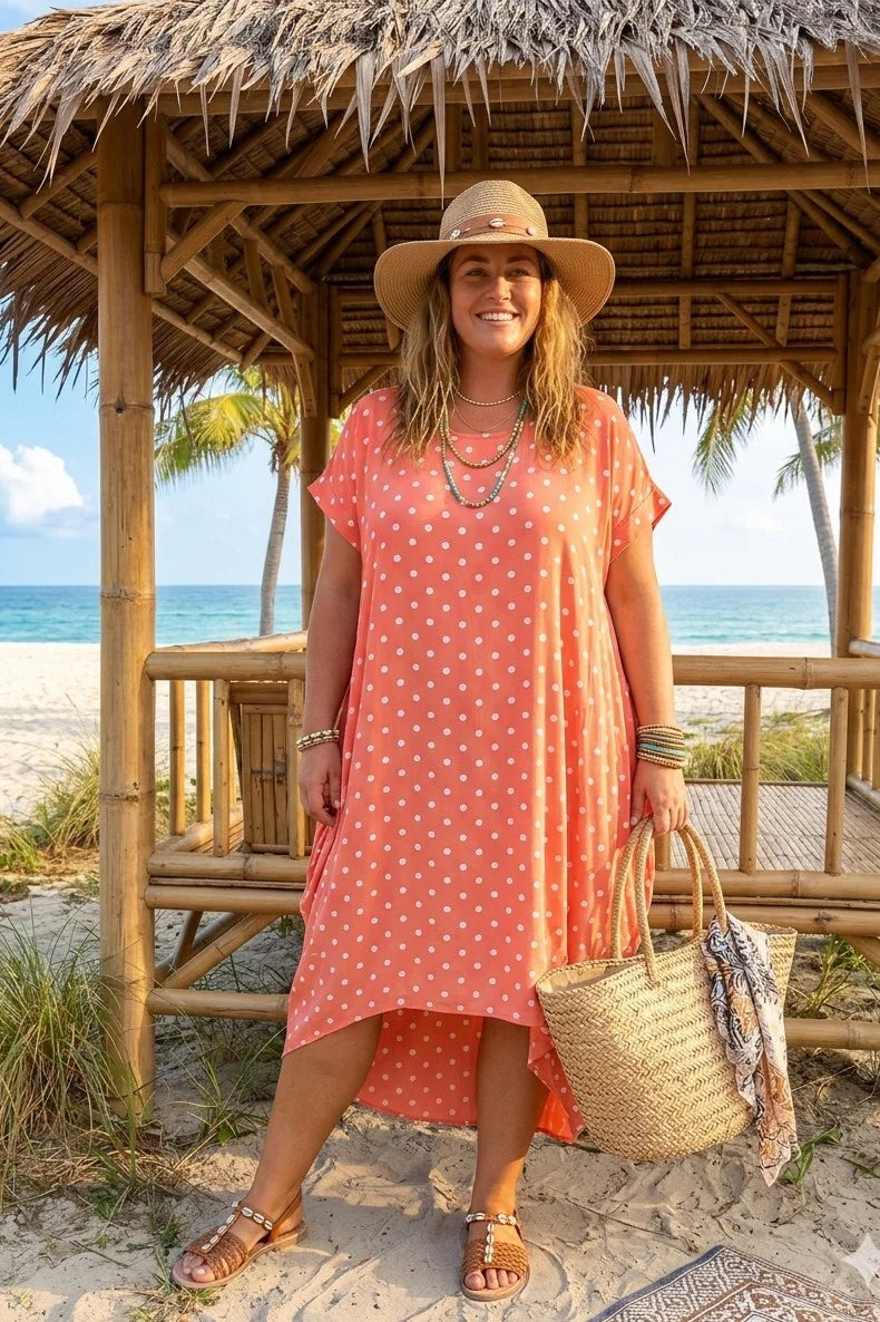 Twist Back Dress Coral