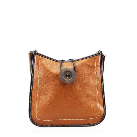 Button Cross body Bag Brown