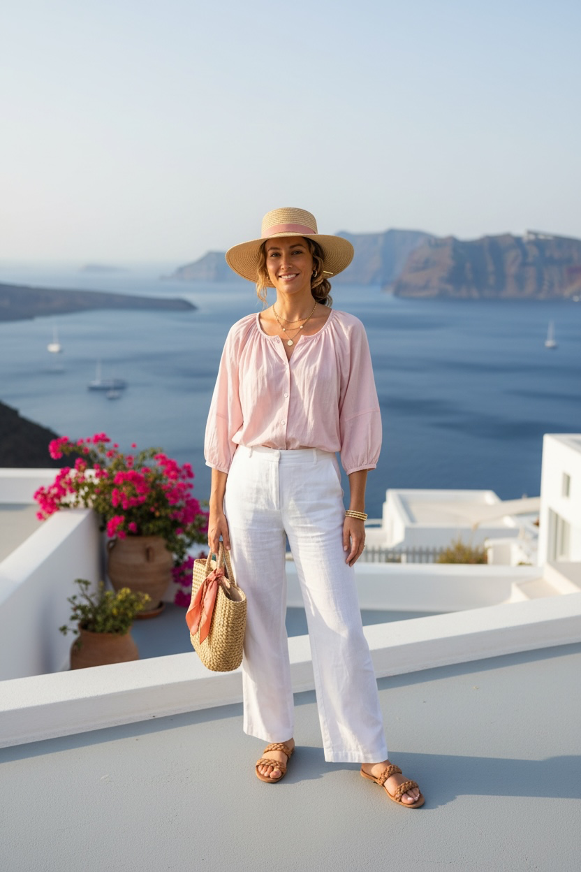 Button Down Long Sleeve Blouse Pink
