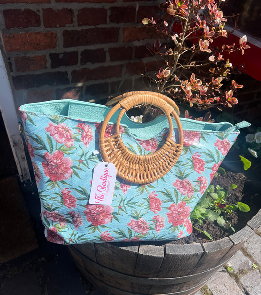 Summer Floral Bag Teal Blue