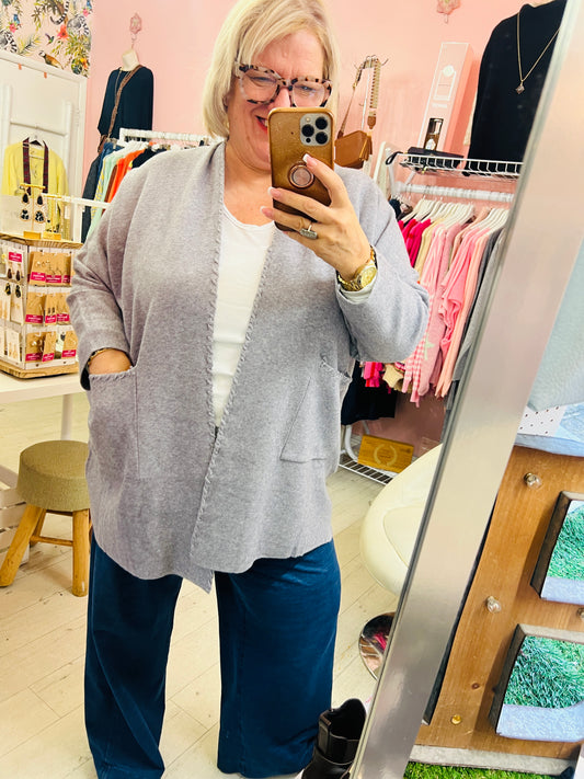 Dakota Two Pocket Cardigan Grey