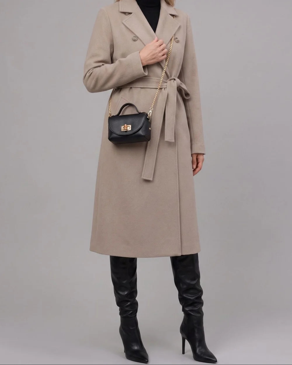 Eli Beaumont Mini Bamboo Bag Black Leather