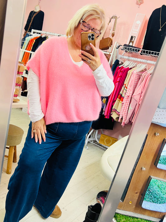 Dana Oversized Tank Knit Candy  Pink
