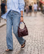 Eli Beaumont Italian Leather Dumpling Bag Burgandy