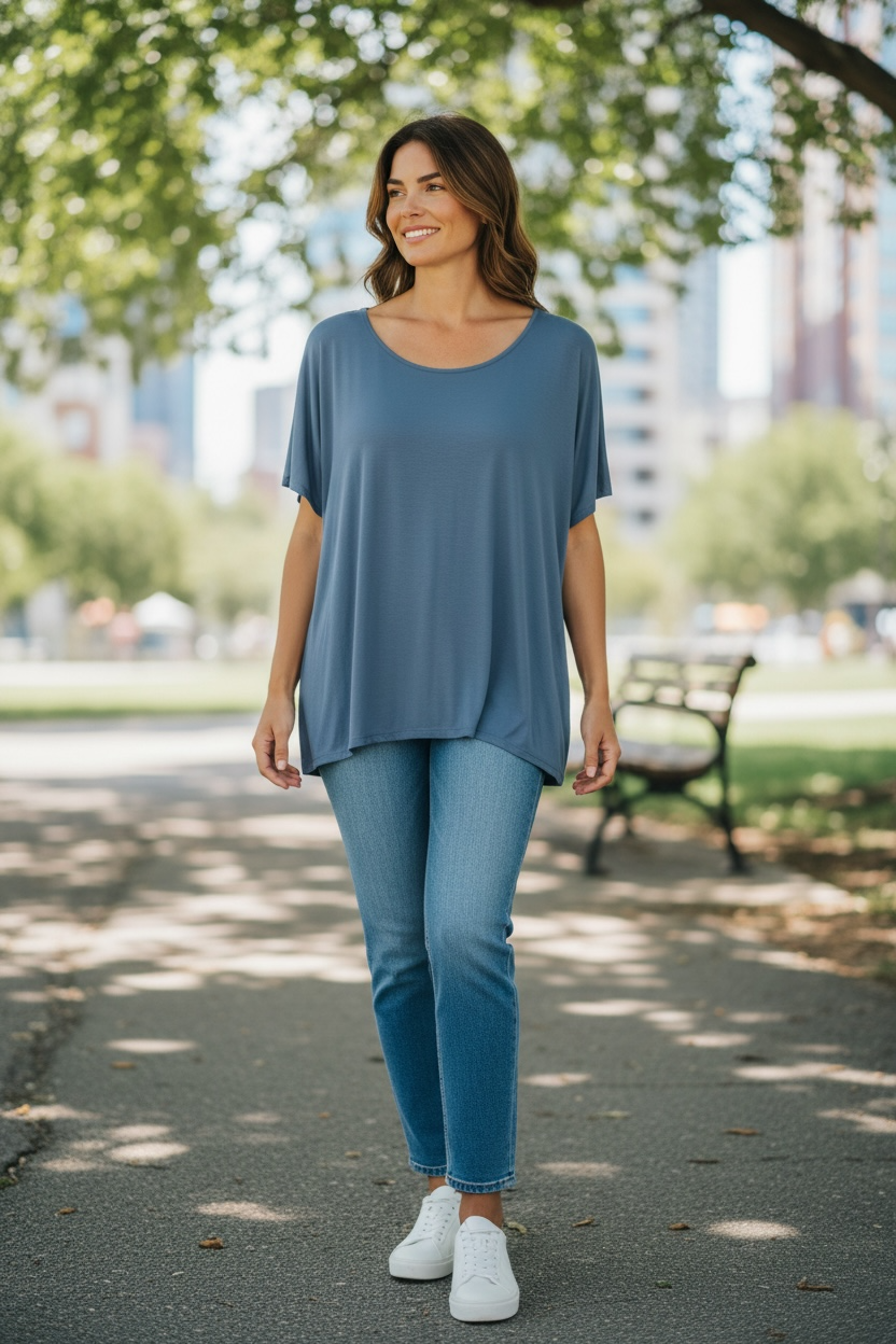 Bouti Basic Tee Denim Blue