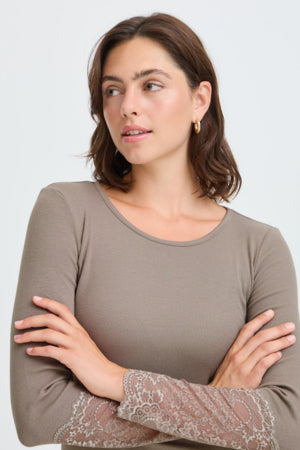 Fransa Iza Tee Driftwood