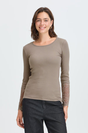 Fransa Iza Tee Driftwood