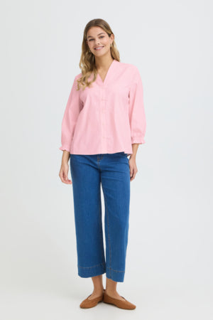 Fransa Zane Shirt Pink/White