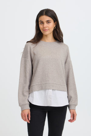 Fransa Jalani Fooler Sweater Driftwood