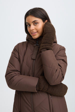 Fransa Teddy Mittens Hot Fudge