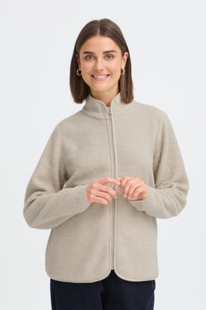 Fransa Tenya Full Zip Fleece Pumice Stone