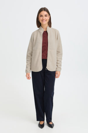 Fransa Tenya Full Zip Fleece Pumice Stone