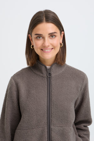 Fransa Tenya Full Zip Fleece Driftwood