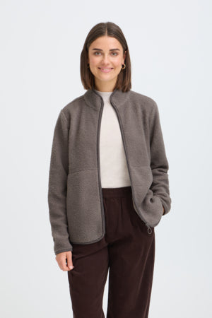 Fransa Tenya Full Zip Fleece Driftwood