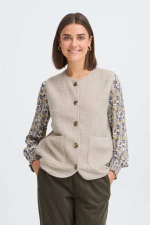 Fransa Tenya Fleece Waistcoat Cream