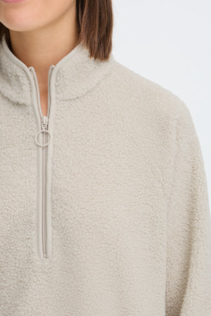 Fransa Tenya 3/4 Zip Fleece Pumice Stone